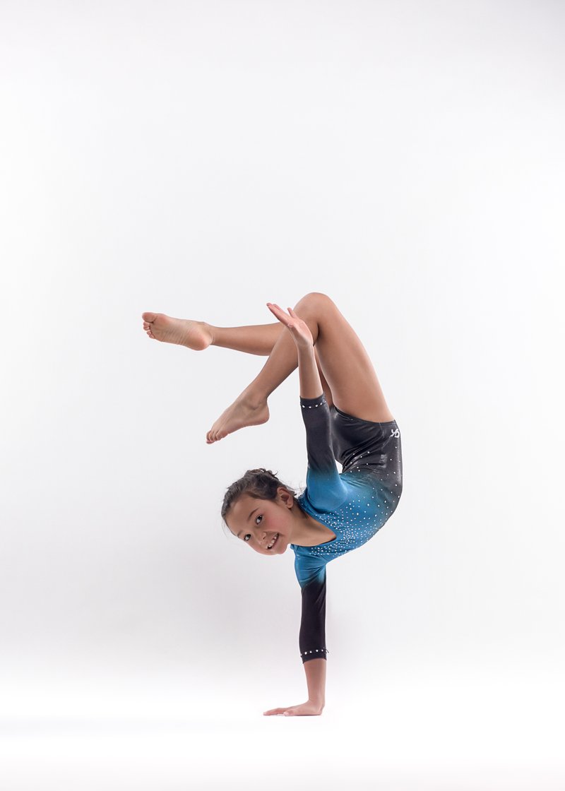 Gymnast in handstand pose, variation 1