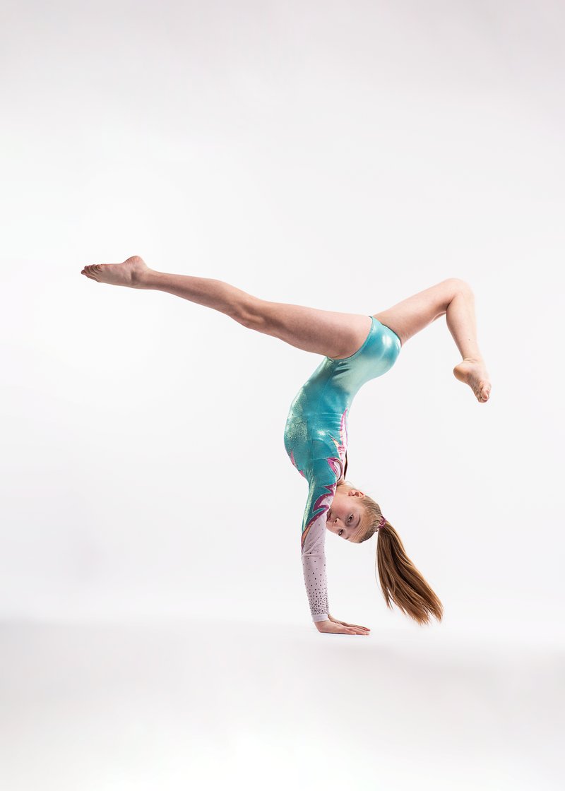 Gymnast in handstand pose, variation 12