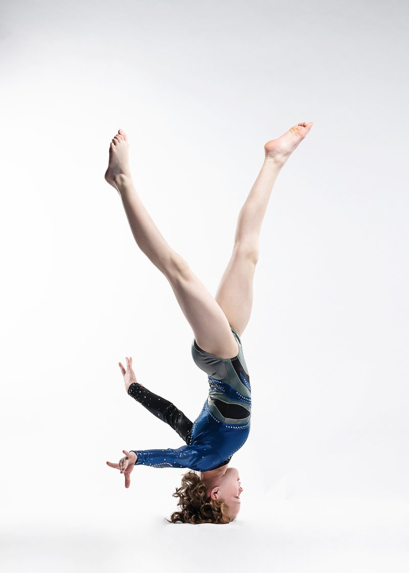 Gymnast in handstand pose, variation 13