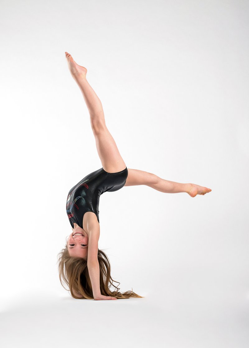 Gymnast in handstand pose, variation 5