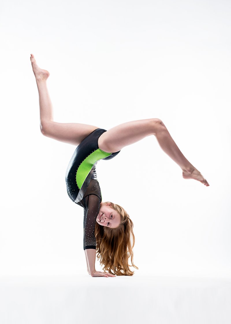 Gymnast in handstand pose, variation 7