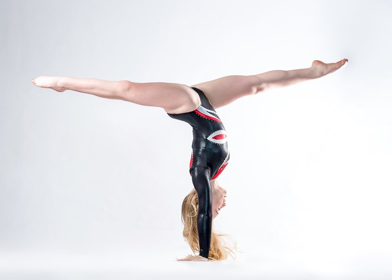 Gymnast in handstand pose, variation 8