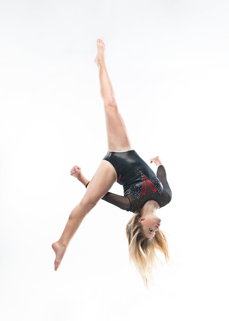 Gymnast in jumping pose, variation 4