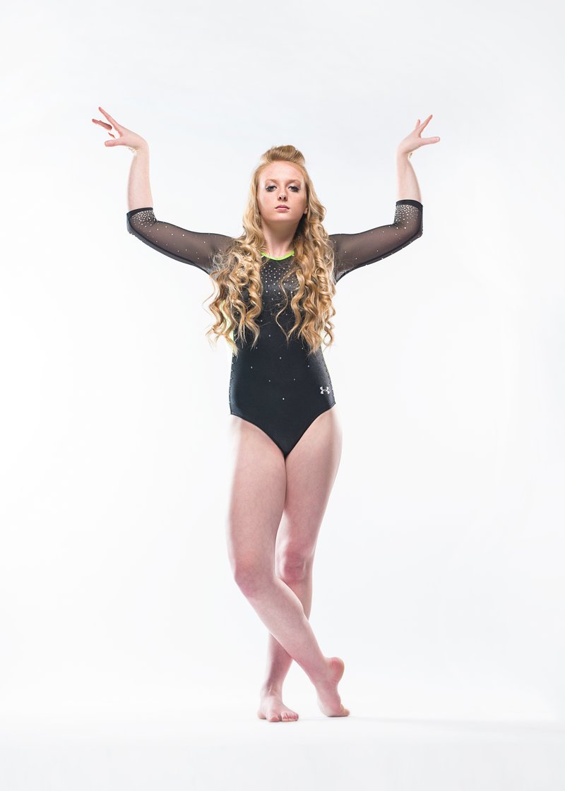 Gymnast in standing pose, variation 13